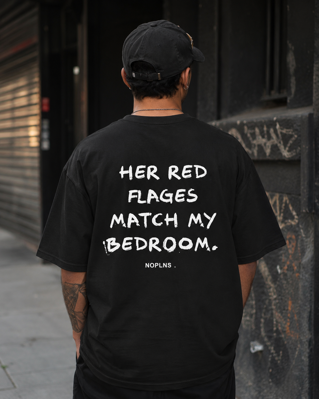 HER RED FLAGS MATCH MY BEDROOM.