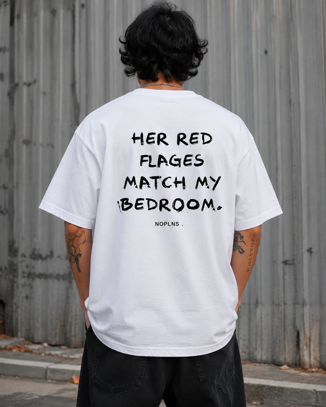 HER RED FLAGS MATCH MY BEDROOM.