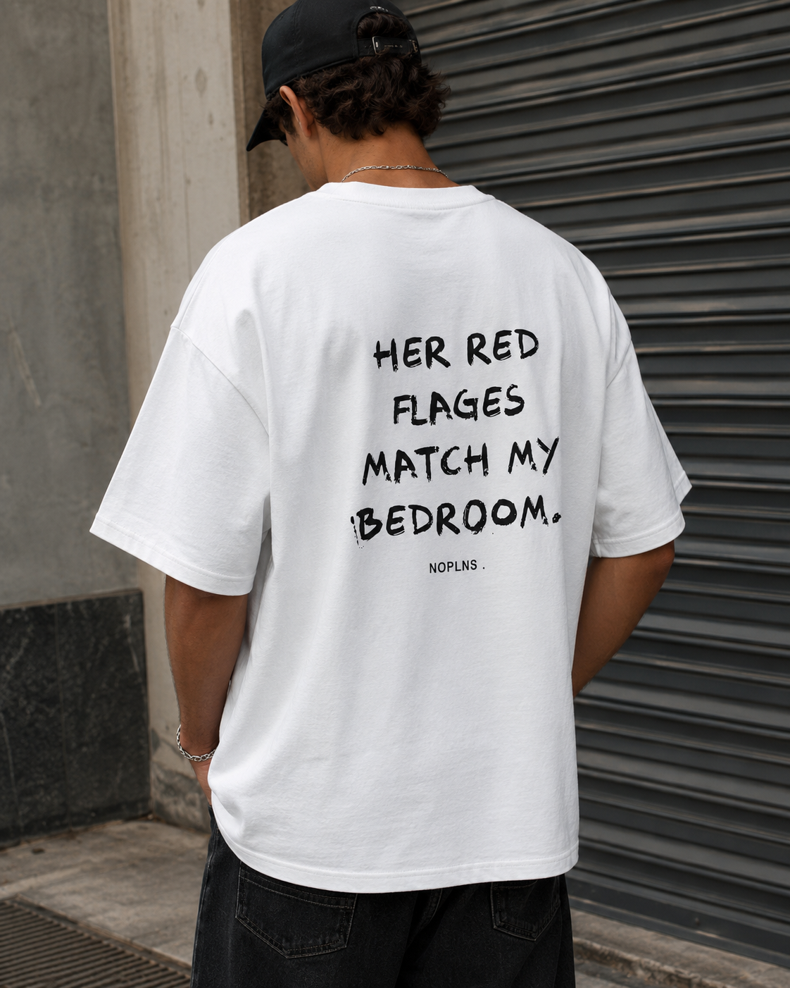 HER RED FLAGS MATCH MY BEDROOM.